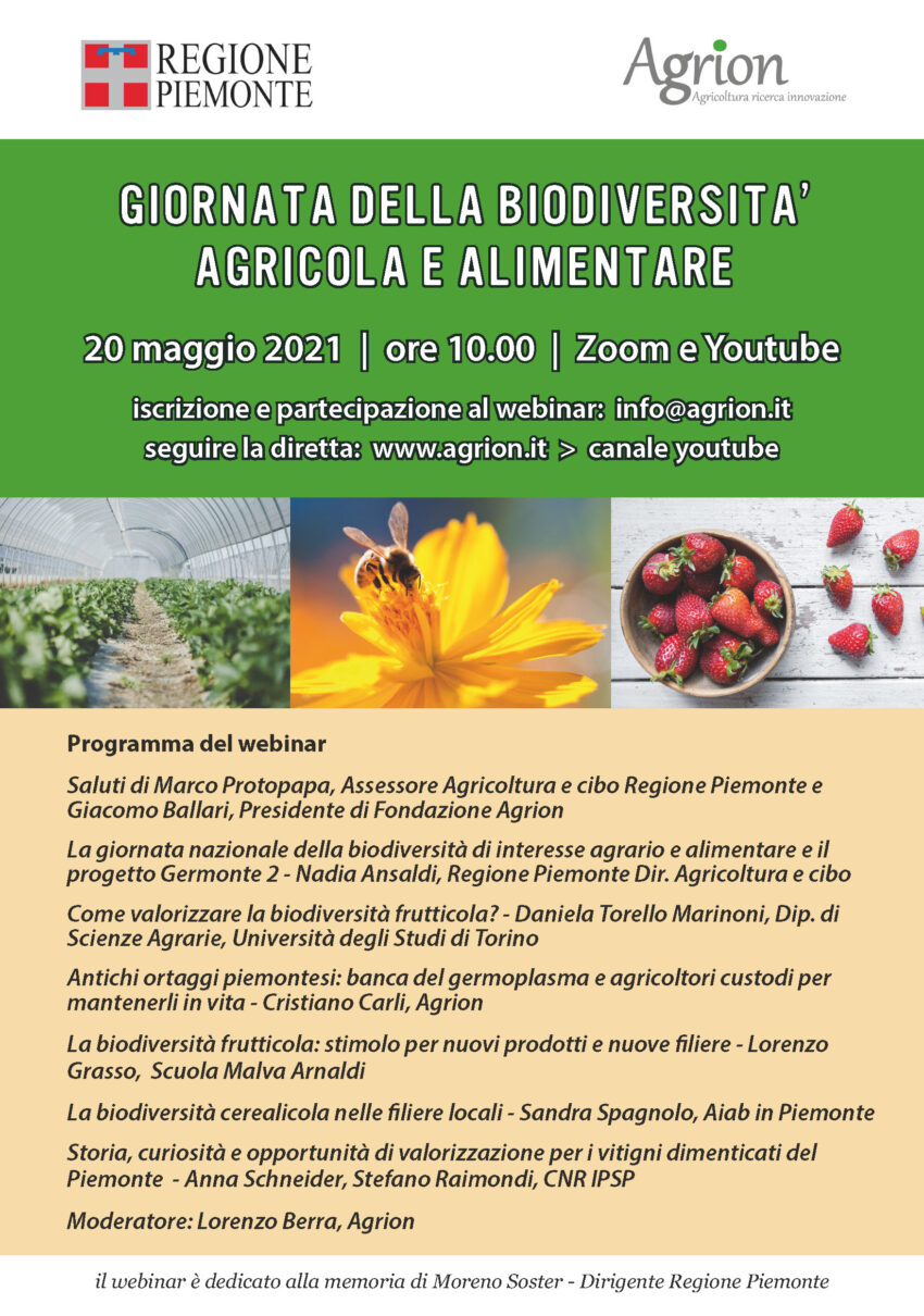 20/05/2021 – Webinar “Giornata della biodiversità agricola e alimentare”