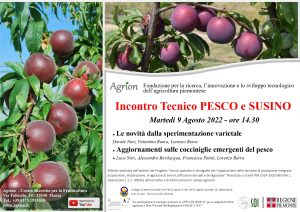 09/08/2022 - Incontro tecnico Pesco e Susino @ Centro Sperimentale frutticoltura - Manta(CN)