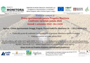 01/09/2022 - Incontro tecnico "Confronto Varietale Patata 2022" @ Centro Sperimentale orticoltura - Boves (CN)