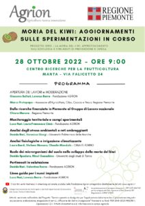 28/10/2022 - Moria del kiwi: aggiornamenti sulle sperimentazioni in corso @ Centro Sperimentale frutticoltura - Manta(CN)