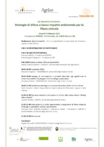 8 febbraio 2024 - LIV Incontri fitoiatrici - Strategie di difesa a basso impatto ambientale per la filiera orticola @ Centro sperimentale frutticolo - Agrion