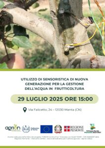 29/07/2025 - UTILIZZO DI SENSORISTICA DI NUOVA GENERAZIONE PER LA GESTIONE DELL’ACQUA IN FRUTTICOLTURA @ Fondazione Agrion - Centro sperimentale frutticolo